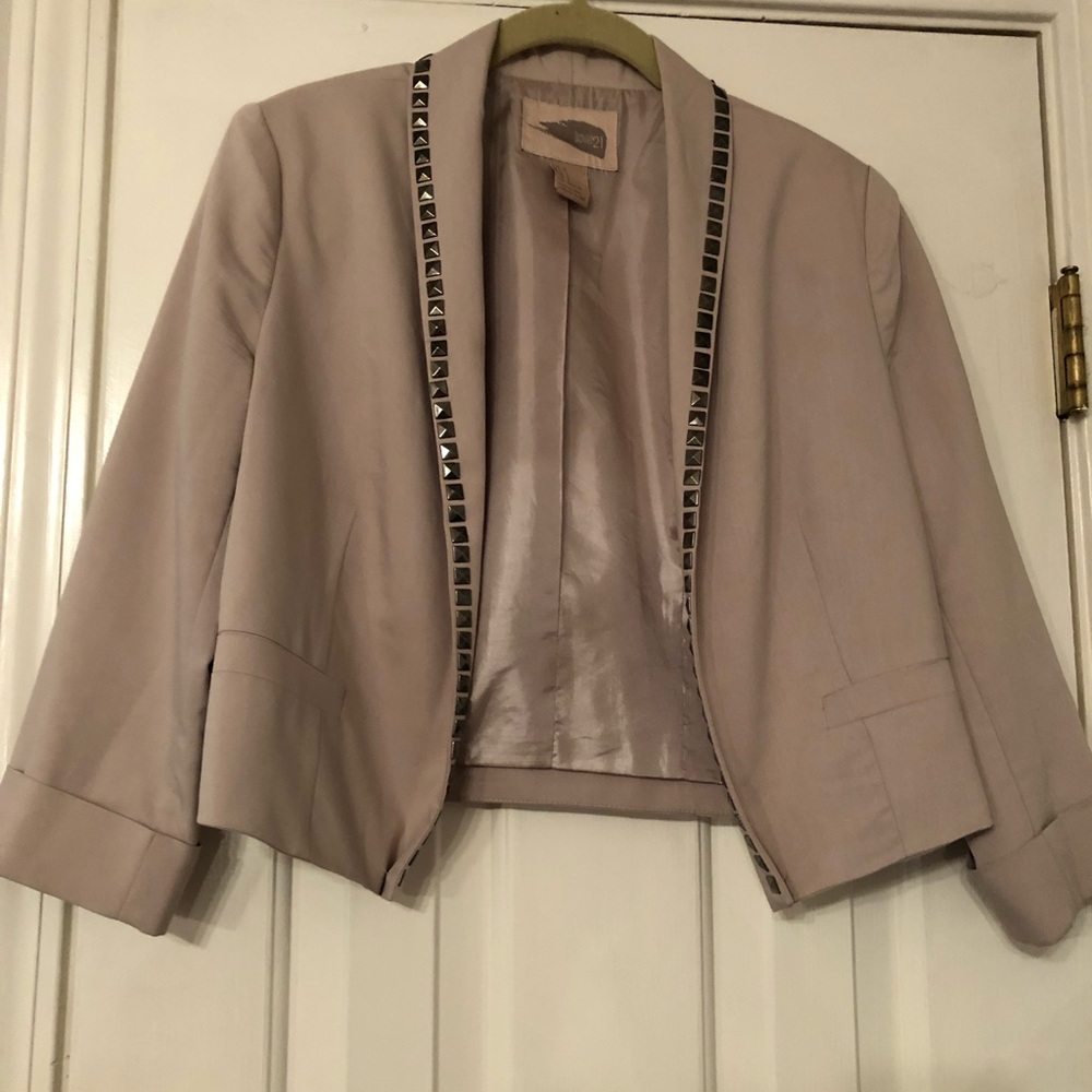 Gray studded blazer